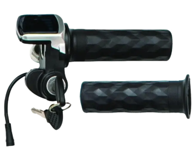 Premium E-Bike Throttle with LED Battery Display & Ignition Key Lock